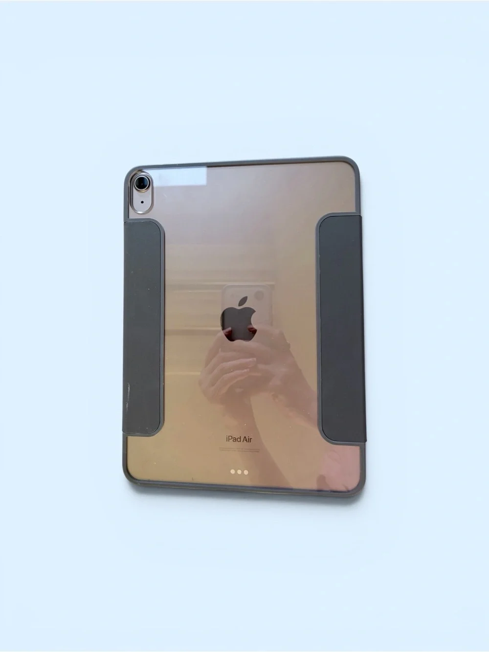 Apple Tablet with Gray Foldable Smart Cover